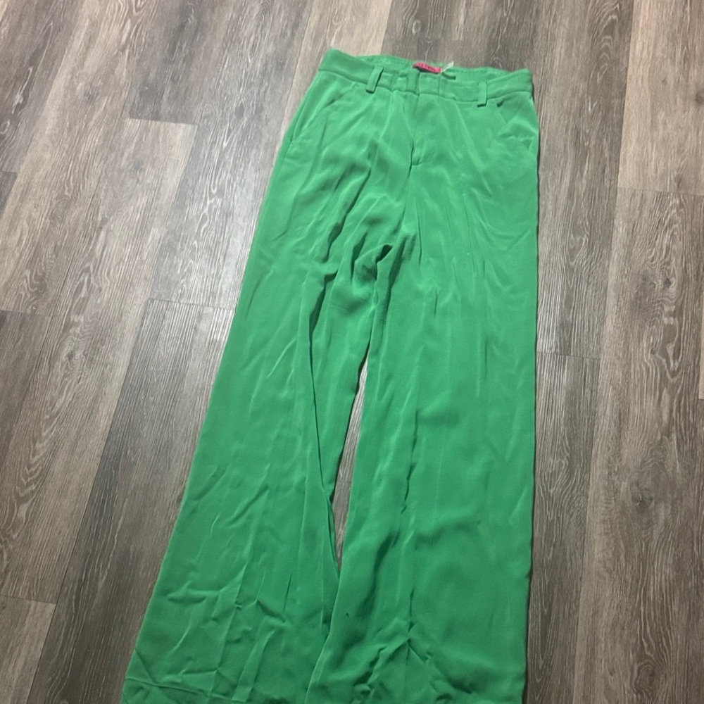 Alice + Olivia Green Wide Leg Pants